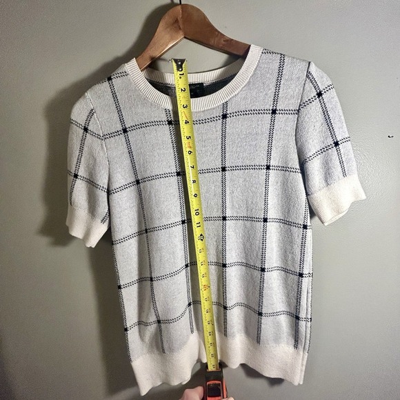 Ann Taylor Outlet Short Sleeve Sweater XS White With Detailing Classic Polished - Picture 14 of 14